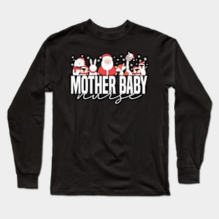 Mother Baby Nurse Christmas Postpartum Mom Baby Nursing Long Sleeve T-Shirt